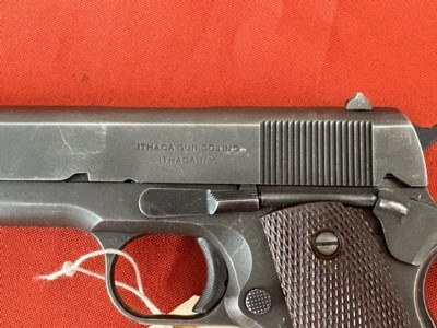 WWll ITHACA 1911A1 SEMI AUTO PISTOL 45 ACP ~ MADE IN 1943 - Image 3 of 15