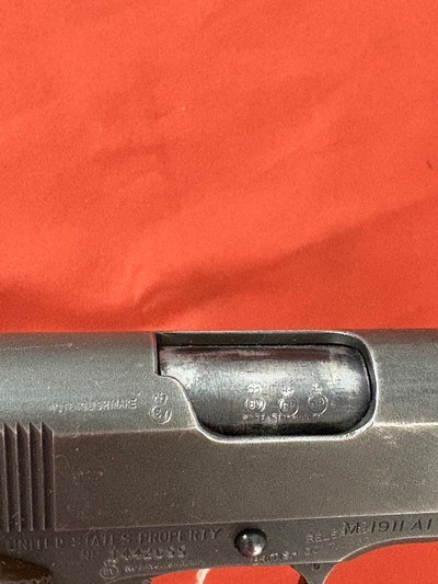 WWll ITHACA 1911A1 SEMI AUTO PISTOL 45 ACP ~ MADE IN 1943 - Image 13 of 15