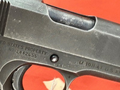 WWll ITHACA 1911A1 SEMI AUTO PISTOL 45 ACP ~ MADE IN 1943 - Image 12 of 15