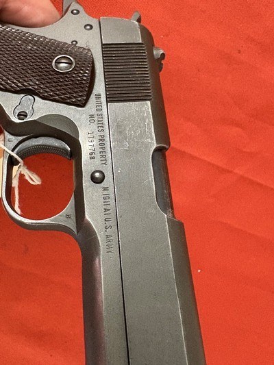 WWll U.S. PROPERTY REMINGTON RAND 1911A1 SEMI AUTO PISTOL 45ACP - Image 10 of 12