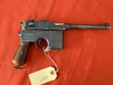 MAUSER C96 BROOMHANDLE SEMI AUTO PISTOL CALIBER 7.63mm