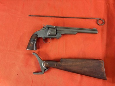 SMITH & WESSON MODEL 3 AMERICAN 2ND MODEL REVOLVER WITH STOCK ~ CALIBER 44 HENRY~ - Image 5 of 25