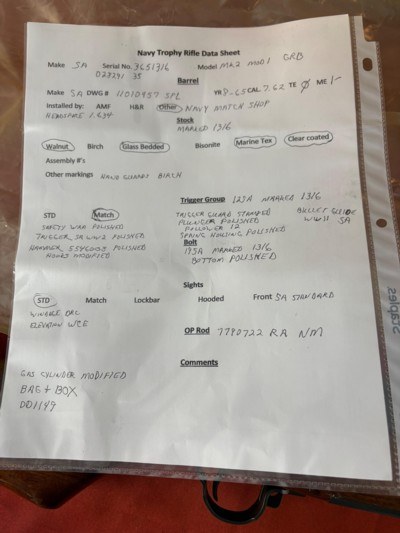 SPRINGFIELD MK2 MOD 1 M1 GARAND MATCH RIFLE 7.62 ( .308 ) - Image 14 of 15