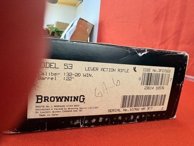 BROWNING MODEL 53 LEVER ACTION RIFLE 32-20 ~ HIGH GRADE WOOD ~ - Image 12 of 12