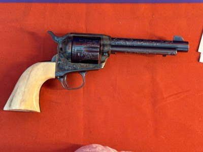 COLT SINGLE ACTION ARMY ~ FACTORY ENGRAVED ~ JOHN ADAMS JR. ~ - Image 1 of 17