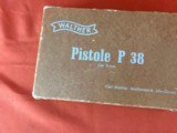 GERMAN WALTHER MODEL P38 SEMI AUTO PISTOL 9MM - 16 of 17