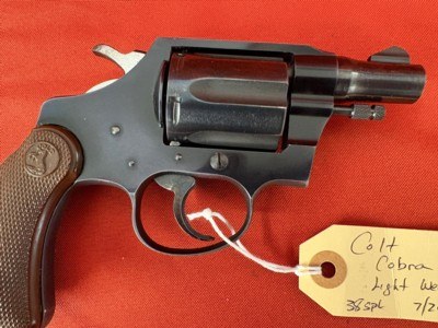 COLT LIGHT WEIGHT COBRA REVOLVER 38 SPECIAL - Image 5 of 15