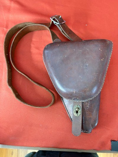JAPANESE NAMBU TYPE 14 SEMI AUTO PISTOL HOLSTER WITH STRAP - Image 1 of 8