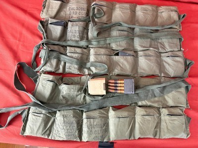 U.S. MILITARY M1 GARAND SURPLUS AMMO ~ 5 BANDOLIERSROUNDS ~