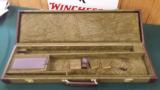 4738
Winchester green hard shotgun case with leather sides. Has the keys, luggage tag and extra blocks - 3 of 4