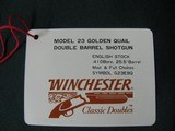 6713 Winchester Golden Quail 410 gauge 26 barrels mod/full. NEW IN CASE, HANG TAG, PAPERS AAA+++FANCY, solid rib ejectors, STRAIGHT GRIP, Gold QUAIL H - 2 of 11