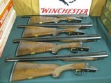 6882 Winchester Model 23 Classic 4 gun set,12, 20, 28, 410 gauge,26 bls,ejectors,RAISED RELIEF GOLD QUAIL/PHEASANT, vent rib, pistol grip,single selec - 10 of 19
