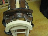 6902 McClellan Calvary Saddle WORLD WAR I,excellent condition, 12 inch model,leather top and under side in excellent condition, so are the stirrups an - 9 of 10