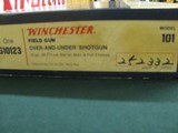 6936 Winchester 101 Field 20 gauge 28 inch barrels, mod/full, pistol grip with cap,Winchester butt plate, ejectors all original, NOT A MARK ON IT. NEW - 2 of 13