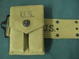7052 WW II web belt:R.M.C.O. 1943 in excellent+condition.Holster:Sears 1942 for 1911A1pistol ex+condition.1911A1.Mag pouch:Hoff mfg co 1942 unused,Two - 2 of 9
