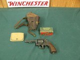 7053 Smith Wesson VICTORY/U S NAVY
38 special 4inch barrel excellent,perfect bore,USN Boyt 43 shoulder holster,we ammo pouch"Property of U.S.Nav - 1 of 15