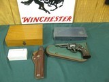 7104 Smith Wesson 19-2 357 MAGNUM 4 inch barrel,Walnut Diamond Grips MFG 1966 Box oil paper all papers, presentation box, serialized box, holster, box - 1 of 13