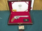 7107 Smith Wesson
629-3 44 MAGNUM 7 1/2 barrel , Cherry wood presentation case,stainless steel, red ramp front site,Goncolo medalion grips,Highly Pol - 6 of 14