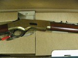 7193 Uberti 1866 Winchester style 45 colt SPORTING RIFLE with 25 inch octagonal barrel. BRASS FRAME. UNFIRED.NEW IN BOX, BRASS FRAME, BRASS BUTT PLATE - 5 of 13