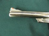 7264 Smith Wesson 29-2 44 magnum, Nickel, orange front adj squared notch rear, walnut grips, 6 inch barrel, all papers, drag line is almost i - 7 of 12