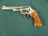 7264 Smith Wesson 29-2 44 magnum, Nickel, orange front adj squared notch rear, walnut grips, 6 inch barrel, all papers, drag line is almost i - 4 of 12