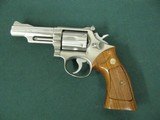 7279 Smith Wesson 66 357 mag 4 inch barrel stainless finish, miniscule drag, 99%, walnut grips not a mark on them .s/n4k5628x adjustable rear site, me - 2 of 8