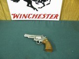 7279 Smith Wesson 66 357 mag 4 inch barrel stainless finish, miniscule drag, 99%, walnut grips not a mark on them .s/n4k5628x adjustable rear site, me - 1 of 8