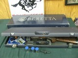 7376 Beretta 471 Silver Hawk 20 gauge 28 inch barrels, 5 chokes cly ic m im f wrench box, case,papers.AS NEW IN CASE, old english pad lop 14 1/4 satin - 1 of 15