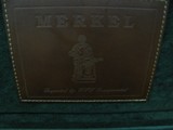 7556 Merkel leather gun case, pamphlet, keys, new old stock, never had a gun in it, will take 28 inch barrels, forend compartment is 1 3/4 wide at the - 3 of 7