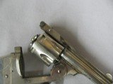 7589 Iver Johnson Arms and Cycle Works 38 smith/wesson caliber 3.25 barrel,top open, nickel 95%, box is poor condition, shells inside are poor condiit - 9 of 12