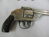 7589 Iver Johnson Arms and Cycle Works 38 smith/wesson caliber 3.25 barrel,top open, nickel 95%, box is poor condition, shells inside are poor condiit - 12 of 12