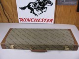 7807Winchester 101 Shotgun or shotgun/rife combo case. Green Winchester Brown leather trim