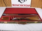 7845  Winchester 101 Pigeon Lightweight, 28 GA, 28 Inch Barrels, IC/IM, Straight grip, with Winchester green case,   Vent rib, Quail Engraved on coin - 1 of 23