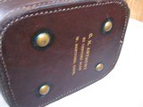 7911 Leather shotgun case. Really nice leather shotgun case. Can open case from either side. Really nice soft blue interior. Leather is still nice and - 2 of 8