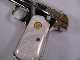 7949Colt 1903 Pocket Hammerless Pocket pistol, Manufactured in 1919, 32 ACP, Custom Nickel Refinish, Pearlite Grips. One Magazine, Gun sock and soft - 3 of 10