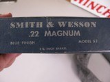 7945Smith and Wesson 53, 22 Jet Mag, Blue Finish, Walnut Grips, 8 3/8 Barrel, MFG 1961, Box and all Paperwork, Tools and inserts, Also comes with a - 11 of 11
