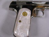 7951  Colt 1903 Pocket Hammerless Pocket Pistol, MFG 1904, 32 ACP, Custom Nickle Re-Finish, Pearlite Grips, with sock and soft case. - 7 of 9