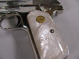 7951  Colt 1903 Pocket Hammerless Pocket Pistol, MFG 1904, 32 ACP, Custom Nickle Re-Finish, Pearlite Grips, with sock and soft case. - 3 of 9