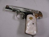 7951  Colt 1903 Pocket Hammerless Pocket Pistol, MFG 1904, 32 ACP, Custom Nickle Re-Finish, Pearlite Grips, with sock and soft case. - 2 of 9