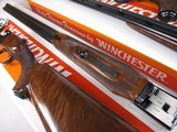 7995Winchester 23 Classic 28/410 gauge set, NIB matching serial numbers! 26 inch barrels, IC/MOD 28 GA, Mod/Full 410 GA, gold raised relief Quail on - 6 of 14