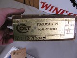 8022Colt Peacemaker 22LR/22MAG, 6” Barrel, MFG 1976, Includes 22LR and 22 Mag Cyl, It has the factory box and papers. Excellent condition, Appears u - 10 of 11