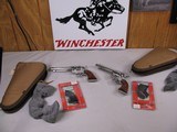 8042
Ruger New Vaquero 2 gun set consecutive serial numbers, 357 mag, 5 1/2 barrel, polished stainless finish, Hogue New Vaquero smooth grips, includ