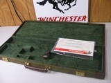 8085
Winchester 101 Shotgun, Green Trunk style hard case, Has two blocks, Comes with Winchester shotgun paperwork. - 2 of 9