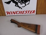 8114
Winchester Model 21 12 Gauge stock measurement of wood is 13 1/2” with the pad it measures 15 1/2”- has been cut it appears. Beautiful wood, cle