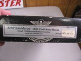 8129
Armi “ San Marco” 1851 Colt Navy Brass--.36 Cal (.380 Round Ball) percussion Black Powder. New in box - 16 of 17