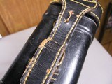 8750Black Leather Shotgun Case, Hog Leg, Will take Side by Sides and Over and under. Will hold up to a 28” Barrel. - 5 of 12