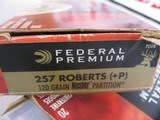 8772Federal Premium 257 Roberts (+P) 120 Grain Nosler Partiton- 40 Total rounds - 3 of 5