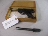 8790
Hi- Standard Sport King, 22LR, 4.5 Barrel, Early First Model, dark wood grips, Nice and tight, has an extra 22 barrel.
Correct box and paperwor - 17 of 23