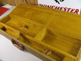 8814 Winchester yellow shotgun case, combination lock, yellow interior and exterior, has soft blocks inside. Will hold up to a 32” barrel - 5 of 7