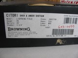 8820
Browning Citoti Lighting, 28 Gauge field, 26” Barrels, Vent rib, Invector Chokes, IC/Mod,14 1/4 LOP, Gold plated SST, Selective ejectors, Round - 21 of 22